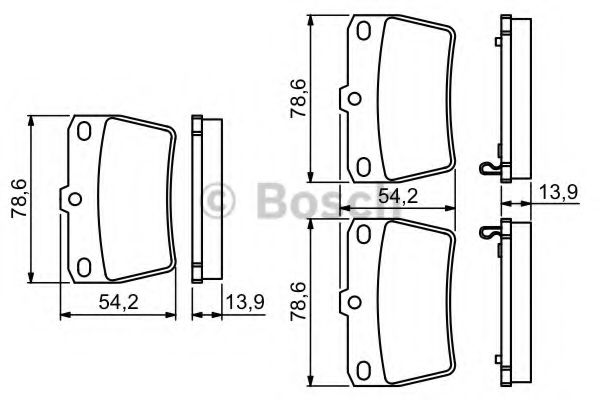 Колодка гальм. диск. CHERY TIGGO, TOYOTA RAV 4 задн. (вир-во Bosch) ASAM арт. 0986494350