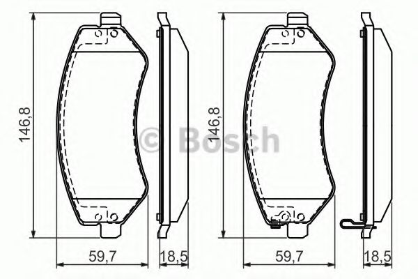 BOSCH CHRYSLER К-т гальмівних колодок передн.Voyager 00- REMSA арт. 0986494357