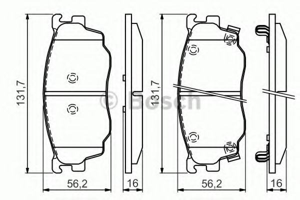 BOSCH MAZDA гальмівні колодки перед. 626  97- TOKO CARS арт. 0986494394