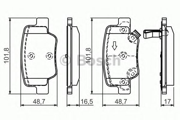 BOSCH TOYOTA  гальмівні колодки задн. VERSO 09- BLUEPRINT арт. 0986494404