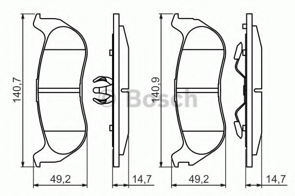 ДИСКОВI КОЛОДКИ ЗАДНI FERODO арт. 0986494419