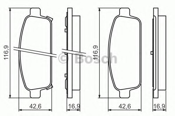 BOSCH CHEVROLET гальмівні колодки задн.Cruze 09-  арт. 0986494435