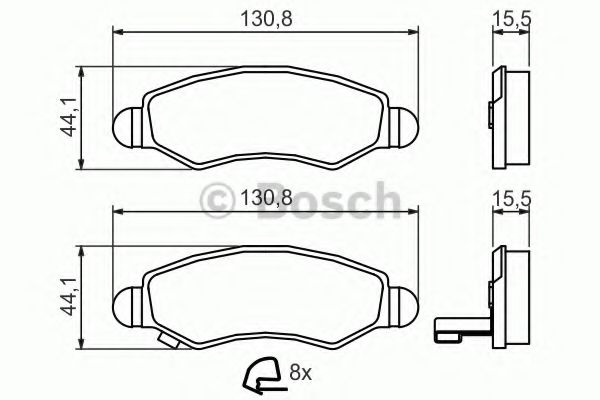 Гальмівні колодки дискові BLUEPRINT арт. 0986494458