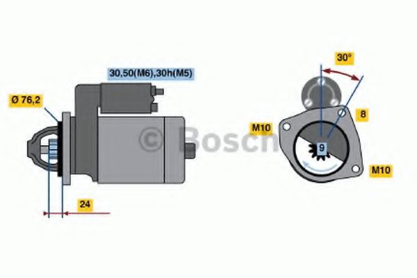 BOSCH BMW Стартер X5 (E53) 3.0 00- HC-Cargo арт. 0001108230