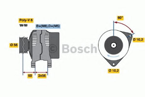 a_Генерато 14V 120A OPEL/SAAB Calibra/Omega/Vectra/900/9000 ''2,0-3,2 ''92-03 HC-Cargo арт. 0986039250