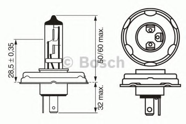 ЛАМПА R2 HALOGEN 12VW-V TEMPEST арт. 1987302021