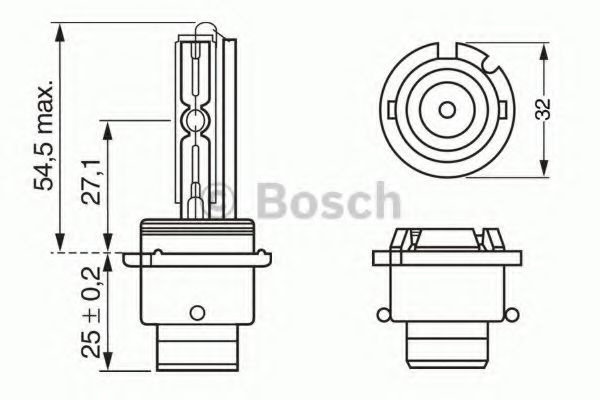 1987302904 BOSCH Лампа D2S 85V 35W P32d-2 Xenon HID HELLA арт. 1987302904