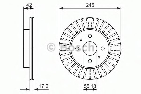 BOSCH диск гальм. передн. SUBARU JUSTY 07- DELPHI арт. 0986479769