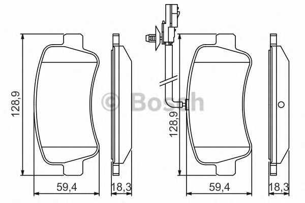 0986494500 BOSCH Гальмівні колодки до дисків BP1419 BLUEPRINT арт. 0986494500