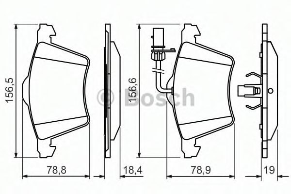 BOSCH гальмівні колодки перед. VW T4  (з датчик.) DELPHI арт. 0986494415