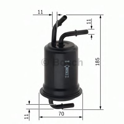 BOSCH F5970 H=185mm фільтр паливний KIA Rio 1,3/1,5i  00- BLUEPRINT арт. 0450905970