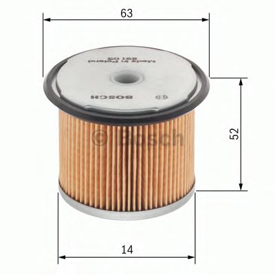 BOSCH N1028 H=53mm фільтр паливний диз. вкладиш CITROEN 1,8-2,5D RENAULT 1,6-2,4D: Rapid, Master PEUGEOT FIAT WIXFILTERS арт. 1457431028