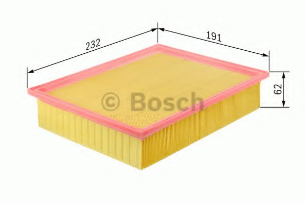 BOSCH S3324 фільтр повітряний FIAT Multipla 1,9JTD 00- (191*62*232) CLEANFILTERS арт. 1457433324