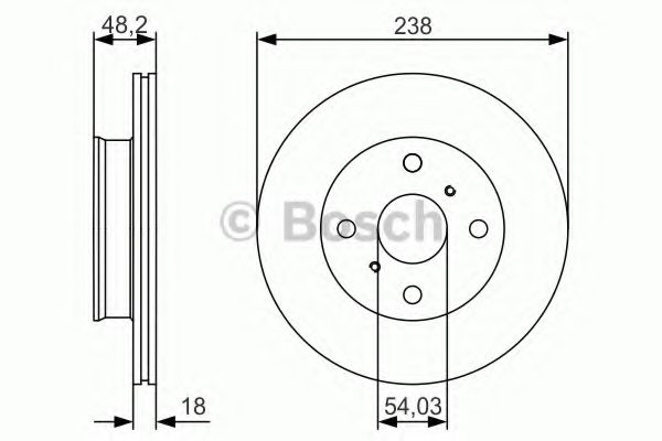 BOSCH TOYOTA диск гальмівний передн.Coprolla 88- DELPHI арт. 0986479R75