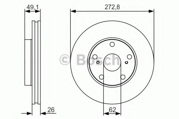 Диск гальмівний TOYOTA Auris/Corolla ''F ''1,3-2,0 ''08>> PR2 ZIMMERMANN арт. 0986479S16