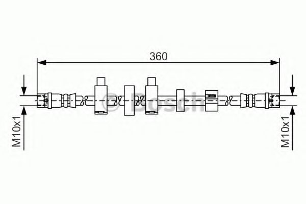 BOSCH  VW шланг гальмівний передній прав. T4 97- TRISCAN арт. 1987481540