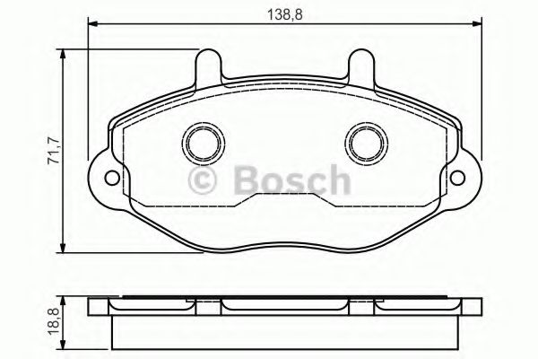 BOSCH гальмівні колодки перед. FORD Transit (диск 15") 94-00 TRW арт. 0986495112