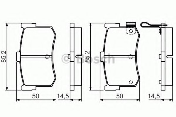 BOSCH HYUNDAI гальмівні колодки задні Sonata 91- REMSA арт. 0986495121