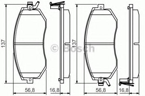 BOSCH SUBARU колодки гальмівні Forester 13-, Outback 09- ZIMMERMANN арт. 0986495125