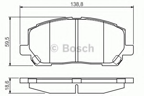 BOSCH TOYOTA Гальмівні колодки передн. Lexus RX 00- ROADHOUSE арт. 0986495126