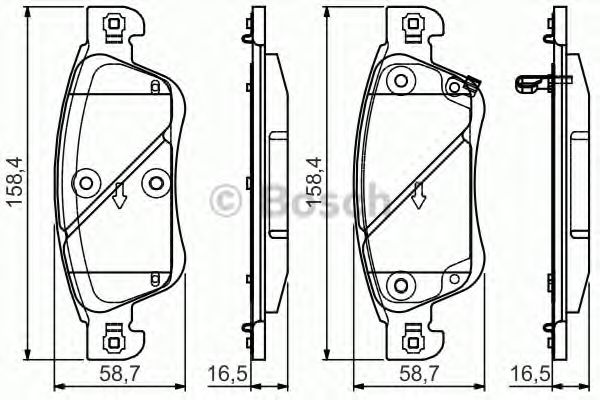 BOSCH гальмівні колод. передн.  INFINITI G37 -14 BREMBO арт. 0986495134