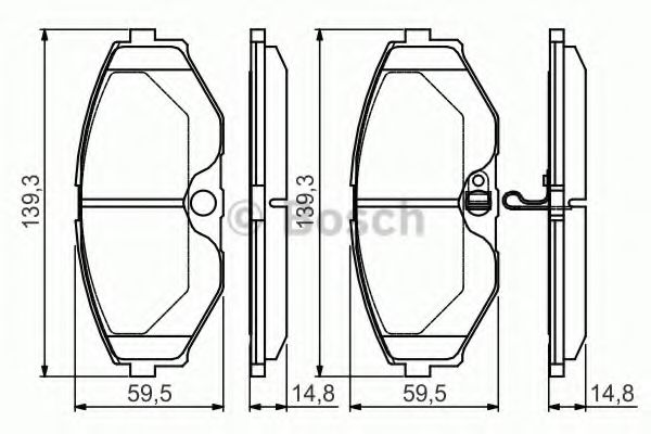 Колодки гальмівні дискові Nissan Maxima QX CA33  F BLUEPRINT арт. 0986495147