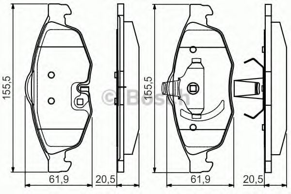 BOSCH CHRYSLER гальмівні колодки Sebring 2,0-2,7 -07 ATE арт. 0986495161