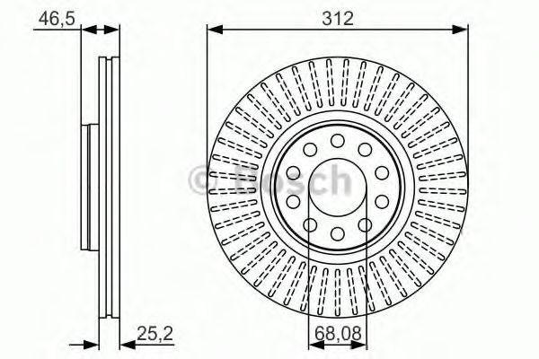 BOSCH  AUDI диск гальмівний передній A4 A6 98-,Passat,Skoda ABS арт. 0986479A30