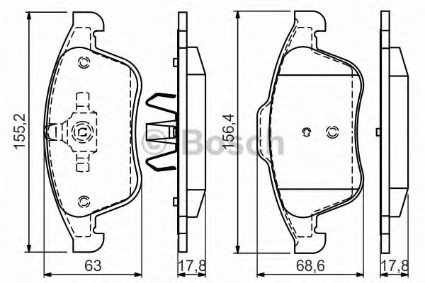 BOSCH колодки гальм. передн. RENAULT Latitude 3,0dCi 11- DELPHI арт. 0986494556