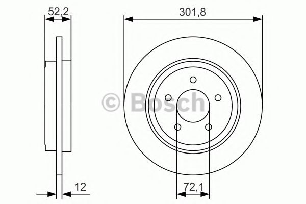 BOSCH диск гальм. задн. FORD MAVERICK 04- BREMBO арт. 0986479A53