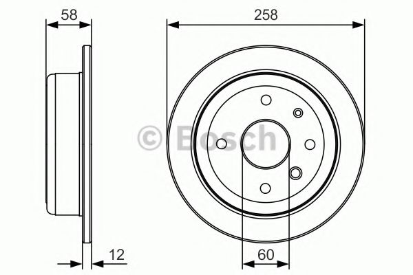 ДИСК ГАЛЬМIВНИЙ ЗАДНIЙ ABS арт. 0986479T52