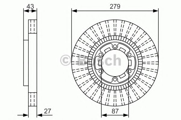 BOSCH диск гальм. передн. HYUNDAI TERRACAN BLUEPRINT арт. 0986479U06