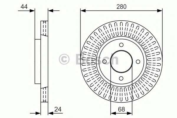 BOSCH  NISSAN диск гальмівний передн.Tiida TRW арт. 0986479U62