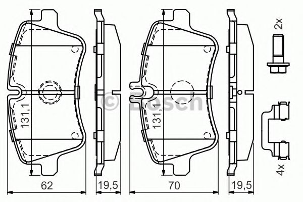 Гальмівні колодки, дискові FEBIBILSTEIN арт. 0986494607