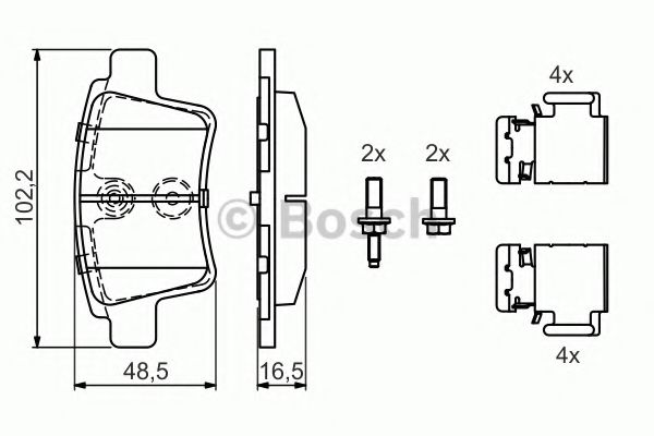 ДИСКОВІ КОЛОДКИ BOSCH арт. 0986494622