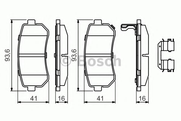 Гальмівні колодки, дискові BOSCH арт. 0986494627