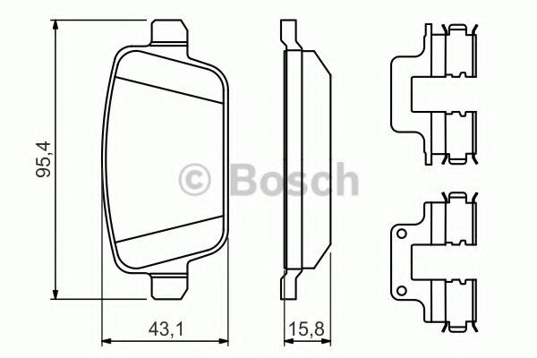 BOSCH гальмівні колодки дискові задн.  (з пластинами) FORD Mondeo 06- VOLVO S80 DELPHI арт. 0986494639