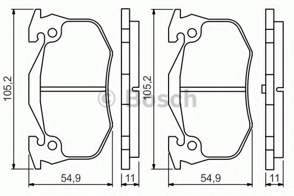 BOSCH гальмівні колод. диск.  задн Citroen Xsara 00- Renault Clio II Megane II JURID арт. 0986495236