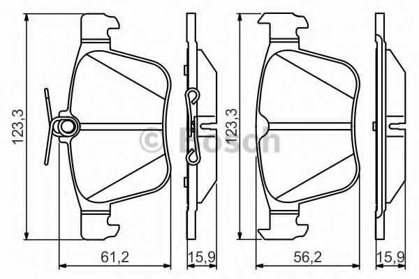 BOSCH VW К-т задніх гальм. колодок Golf VII, AUDI A3 13- FEBIBILSTEIN арт. 0986495346