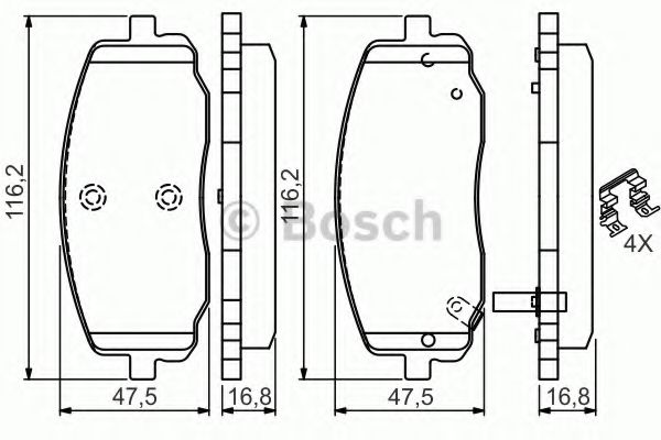 ДИСКОВІ КОЛОДКИ BOSCH арт. 0986494594