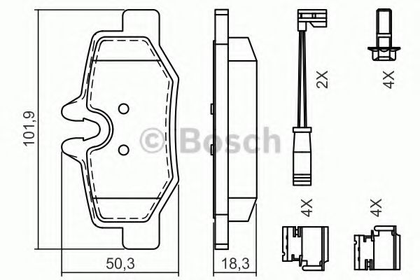 ДИСКОВІ КОЛОДКИ BOSCH арт. 0986494603