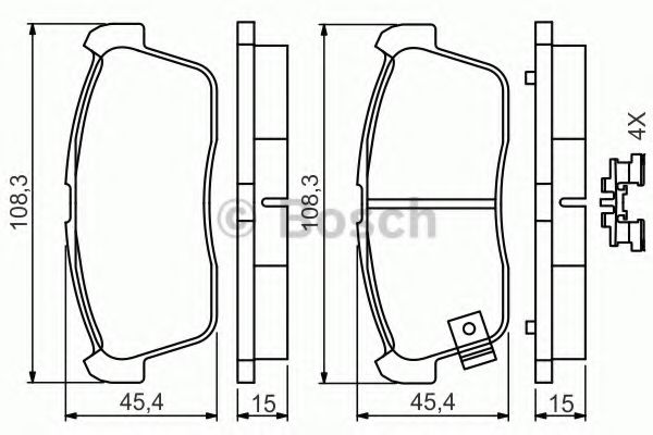 Гальмівні колодки, дискові BOSCH арт. 0986494618