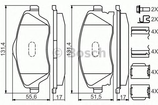 Гальмівні колодки, дискові BLUEPRINT арт. 0986494625