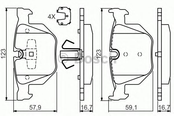 ДИСКОВI КОЛОДКИ ЗАДНI BREMBO арт. 0986494540