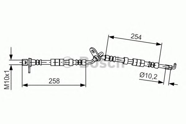 BOSCH PARTS MAZDA шланг гальмівний передн. прав.Mazda 6 03- DELPHI арт. 1987481597