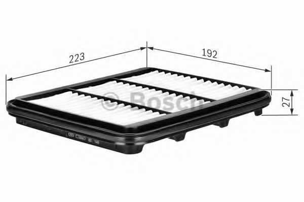 BOSCH S0167 DAEWOO Повітряний фільтр Matiz 0.8 MECAFILTER арт. F026400167