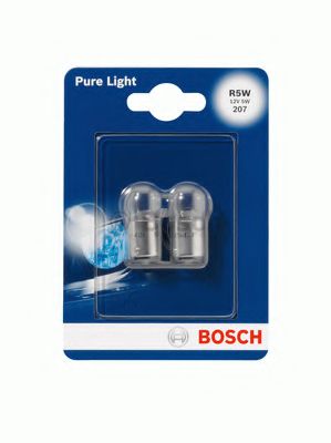 1987301022 BOSCH Лампа R5W 12V 5W BAS15S PURE LIGHT (бл. 2 шт.) OSRAM арт. 1987301022