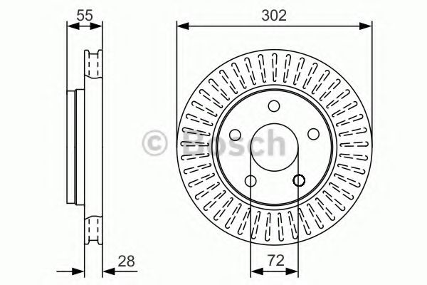 BOSCH диск гальм. передн. Jeep Wrangler 07- ROADHOUSE арт. 0986479C38