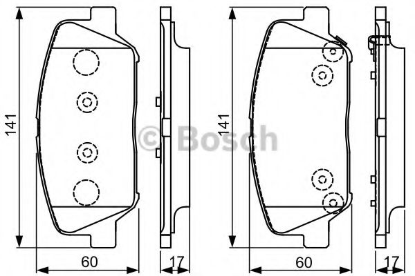 BOSCH KIA гальмів.колодки передн. Ceed,Cerato 13-, Carens 1,7CRDi 13-,Hyundai i30,Grandeur ICER арт. 0986495337