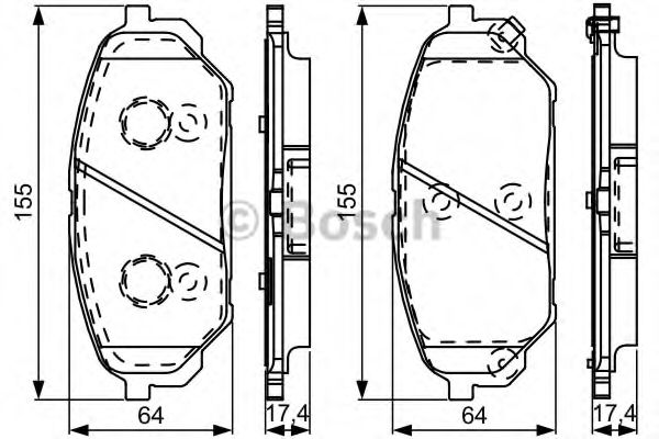 BOSCH HYUNDAI колодки гальмівні передн.IX55 ICER арт. 0986495310